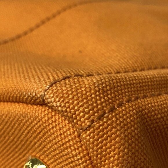 Auth PRADA Canapa Papaya (Orange) Canvas Tote Bag - Picture 6 of 14